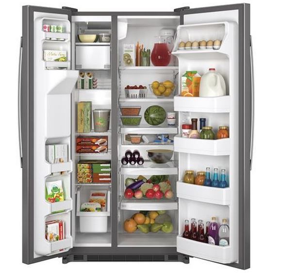 GE® 21.8 Cu. Ft. Side-By-Side Refrigerator-Stainless Steel 1