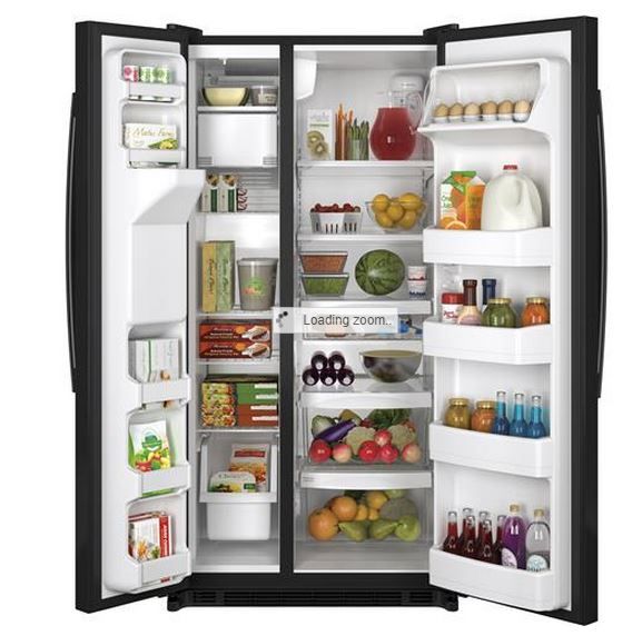 GE® 21.8 Cu. Ft. Side-By-Side Refrigerator-Black 1