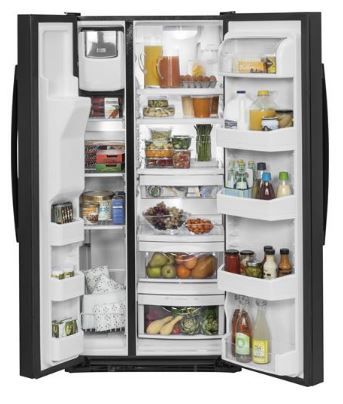 GE® 23.2 Cu. Ft. Black Side-By-Side Refrigerator-1