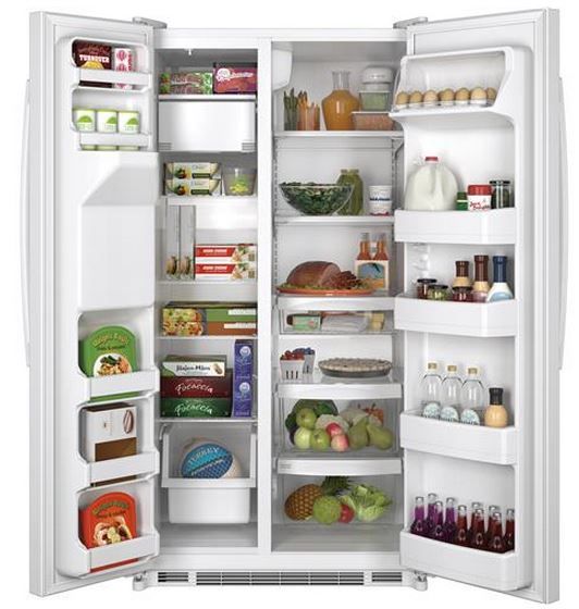 GE® 24.7 Cu. Ft. Side-By-Side Refrigerator-White 1