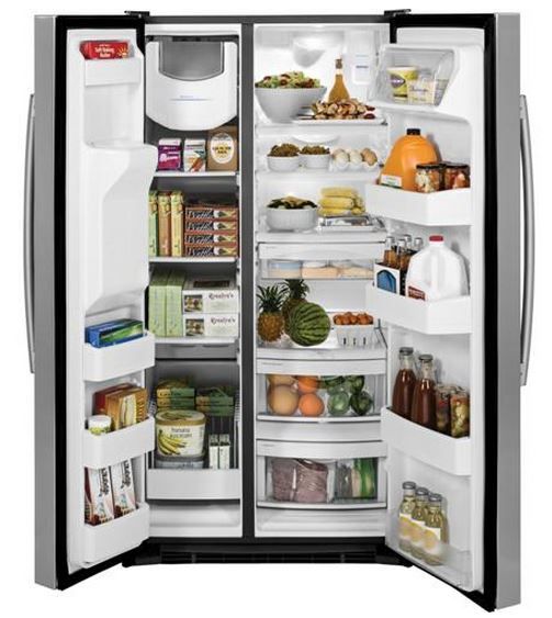 GE® 25.4 Cu. Ft. Stainless Steel Side-by-Side Refrigerator-1