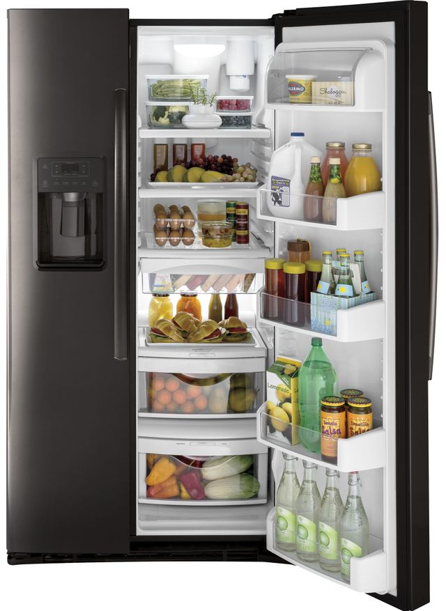 GE® 25.3 Cu. Ft. Side-by-Side Refrigerator-Black Stainless Steel 5