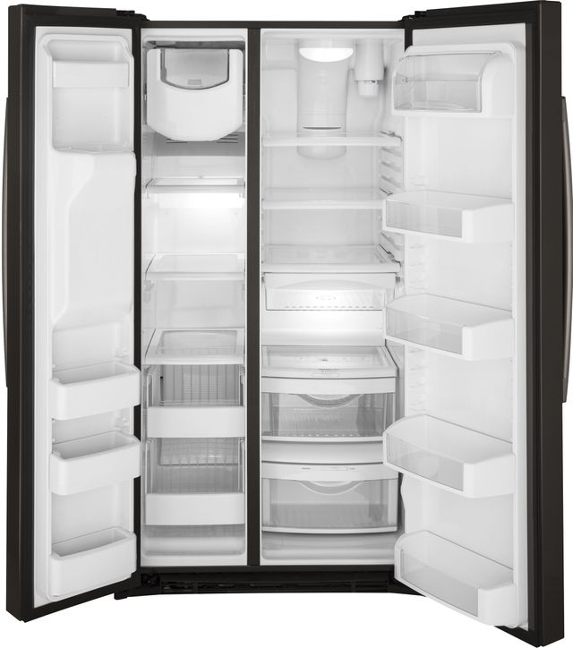 GE® 25.3 Cu. Ft. Side-by-Side Refrigerator-Black Stainless Steel 4