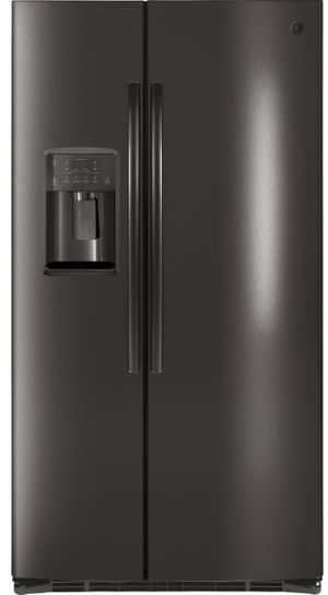 GE® 25.3 Cu. Ft. Side-by-Side Refrigerator-Black Stainless Steel