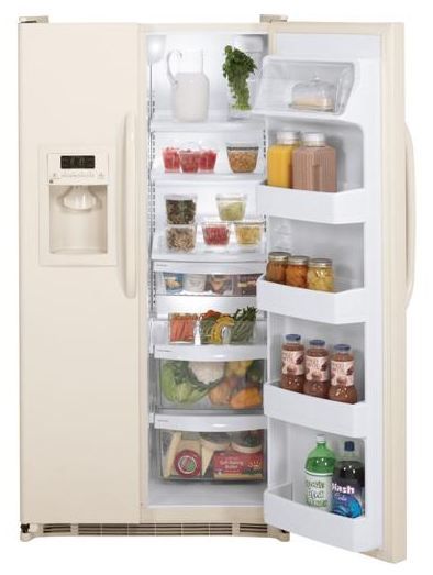 GE® ENERGY STAR® 21.9 Cu. Ft. Side-By-Side Refrigerator-Bisque 1