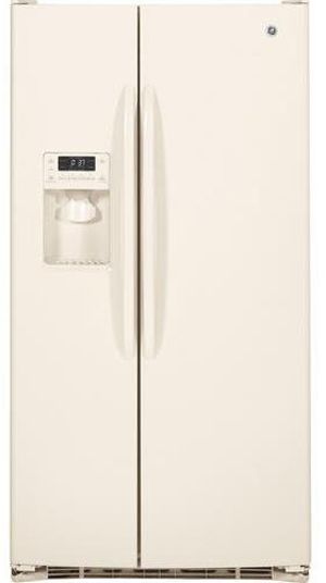 25.9 cu. ft. Side by Side Refrigerator with 3 Spillproof Glass Shelves, 4 ClearLook Door Bins, ClimateKeeper System, FrostGuard Technology, Door Alarm and Child Lock: Bisque