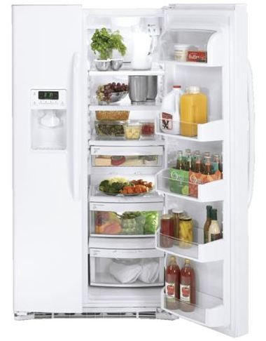 GE 35" Side-By-Side Refrigerator-White 0