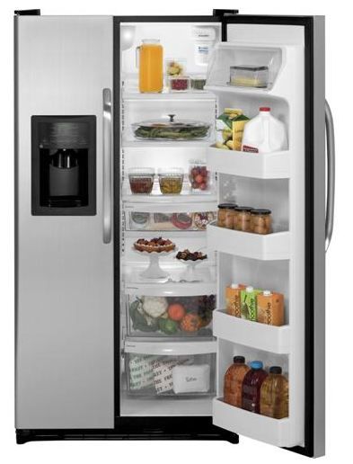 GE® ENERGY STAR® 25.3 Cu. Ft. Side-by-Side Refrigerator-CleanSteel™ 1