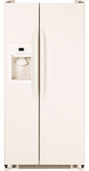 GE&reg; 20.0 Side-By-Side Refrigerator with Dispenser: Bisque