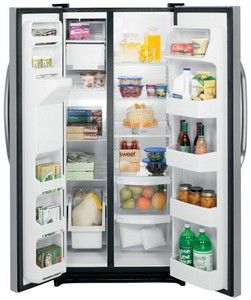 GE® 20 Cu. Ft. Side-by-Side Refrigerator-Stainless Steel 1