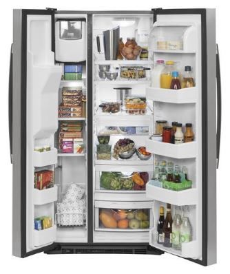 GE® 23.2 Cu. Ft. Stainless Steel Side-By-Side Refrigerator 1