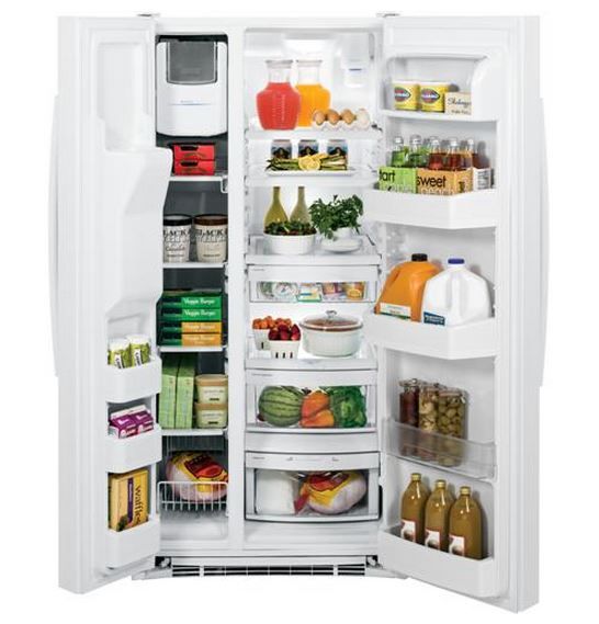 GE® 22.5 Cu. Ft. Side-By-Side Refrigerator-White 1