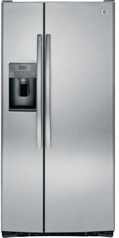 GE® 22.5 Cu. Ft. Stainless Steel Side-by-Side Refrigerator-GSS23HSHSS