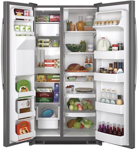 GE® 24.7 Cu. Ft. Side-by-Side Refrigerator-Stainless Steel 1