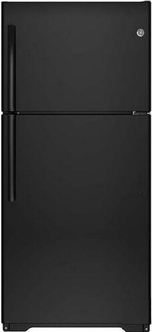 GE 18.2 Cu. Ft. Top Freezer Refrigerator-Black 0