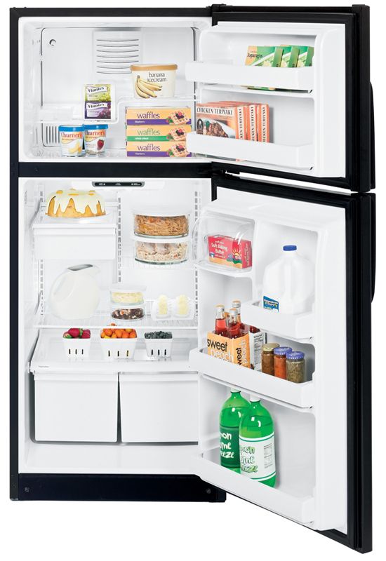 GE® ENERGY STAR® 18.0 Cu. Ft. Top Freezer Refrigerator-Black 1