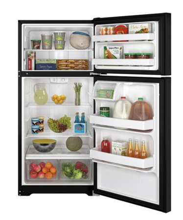 GE® 14.6 Cu. Ft. Top Freezer Refrigerator-Black 1