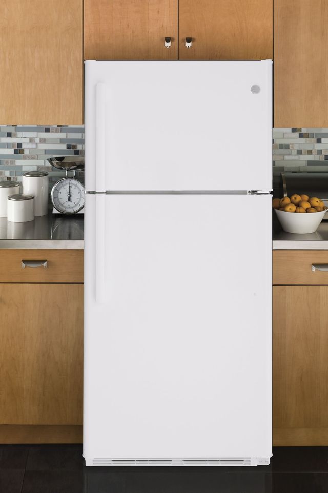 GE® 18.2 Cu. Ft. Top Freezer Refrigerator-White-0