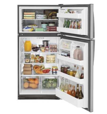 GE® 20.8 Cu. Ft. Top-Freezer Refrigerator-Stainless Steel 1