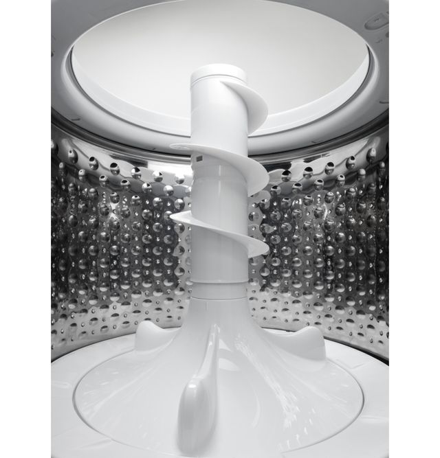 GE® 4.5 Cu. Ft. White with Silver Backsplash Top Load Washer 6