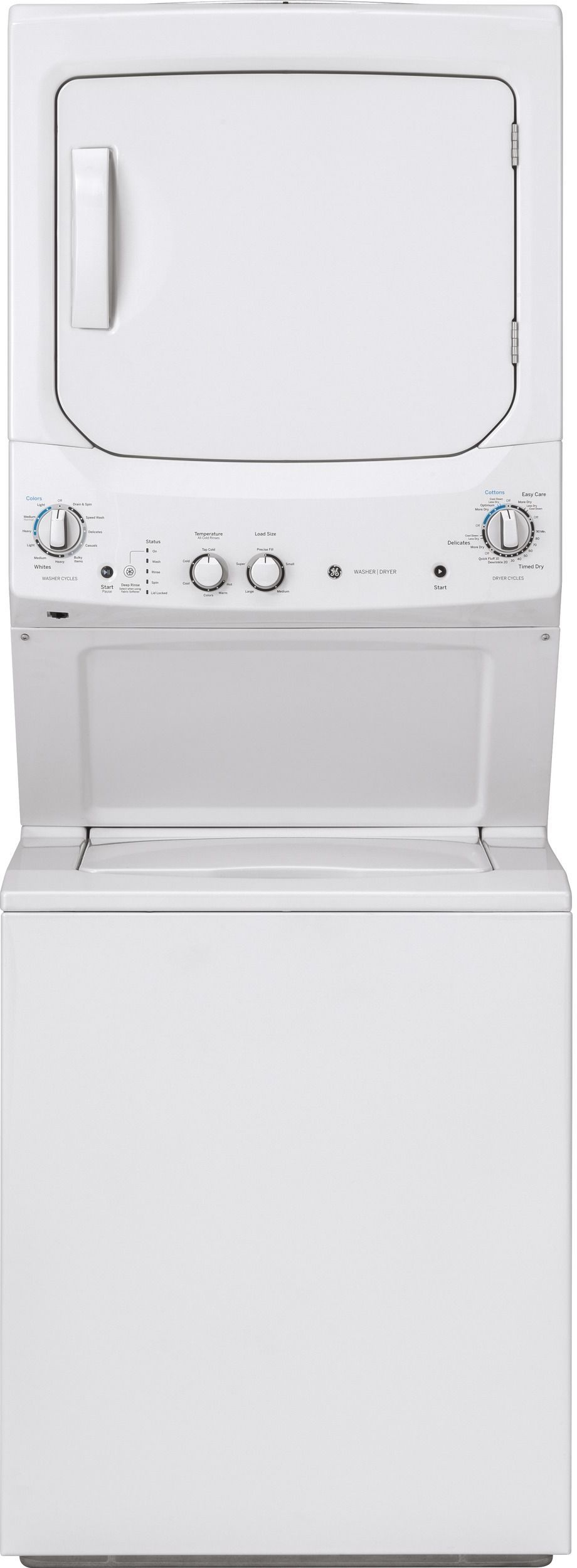 GE® Unitized Spacemaker® 3.8 Cu. Ft. Washer, 5.9 Cu. Ft. White On White Electric Dryer