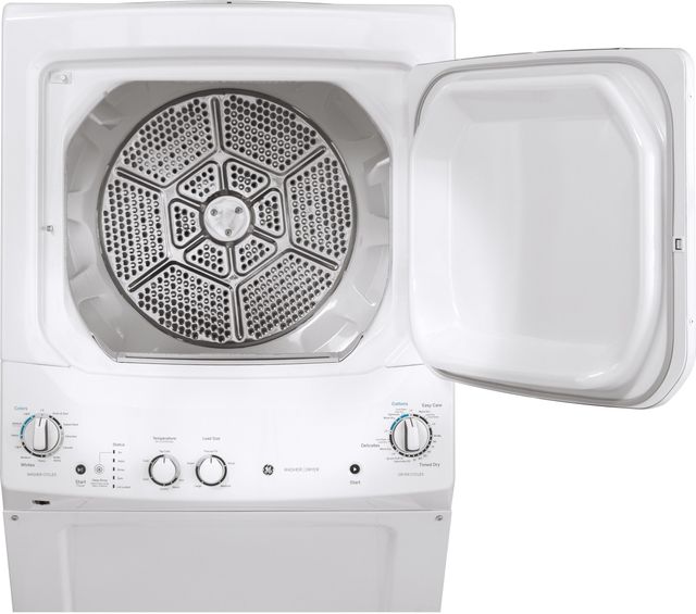 GE® Unitized Spacemaker® 3.8 Cu. Ft. Washer and 5.9 Cu. Ft. Electric Dryer-White On White 2