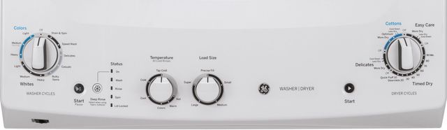 GE® Unitized Spacemaker® 3.8 Cu. Ft. Washer and 5.9 Cu. Ft. Electric Dryer-White On White 4