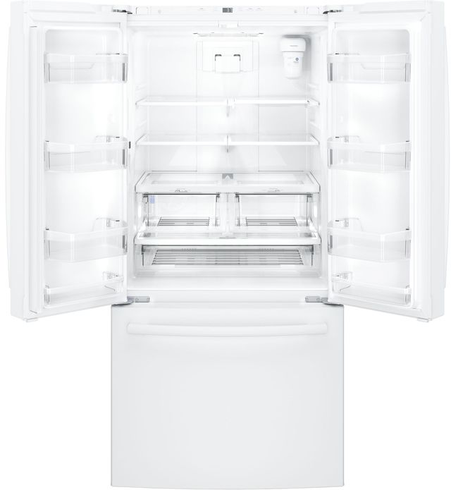 GE® 18.6 Cu. Ft. White Counter Depth French Door Refrigerator 5