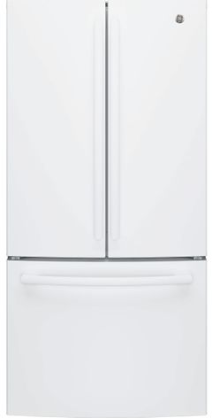 GE® 18.6 Cu. Ft. White Counter Depth French Door Refrigerator-GWE19JGLWW