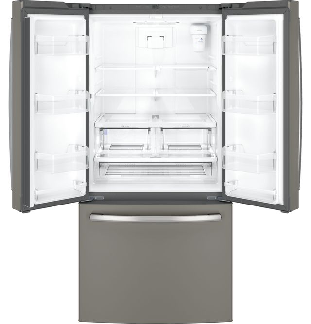 GE® 18.6 Cu. Ft. Black Counter Depth French Door Refrigerator 22