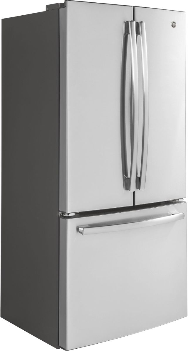 GE® 18.6 Cu. Ft. Stainless Steel Counter Depth French Door Refrigerator-GWE19JSLSS-2