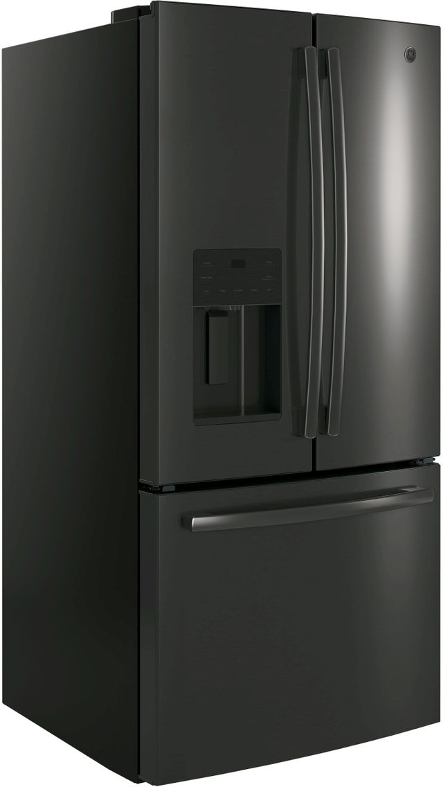GE® 17.5 Cu. Ft. Counter Depth French Door Refrigerator-Black Stainless Steel 2
