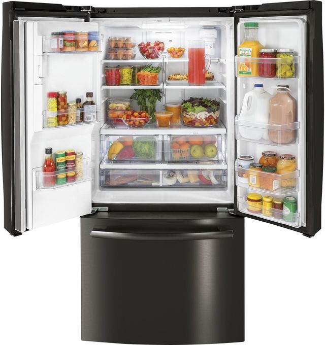 GE® 17.5 Cu. Ft. Counter Depth French Door Refrigerator-Black Stainless Steel 3