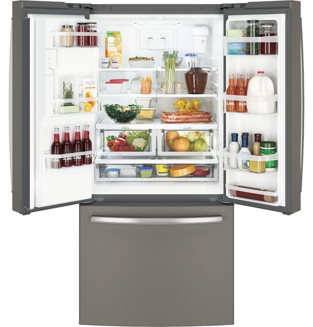 GE® 17.5 Cu. Ft. Slate Counter Depth French Door Refrigerator 3