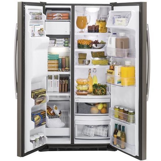 GE® 21.9 Cu. Ft. Slate Counter Depth Side By Side Refrigerator 1