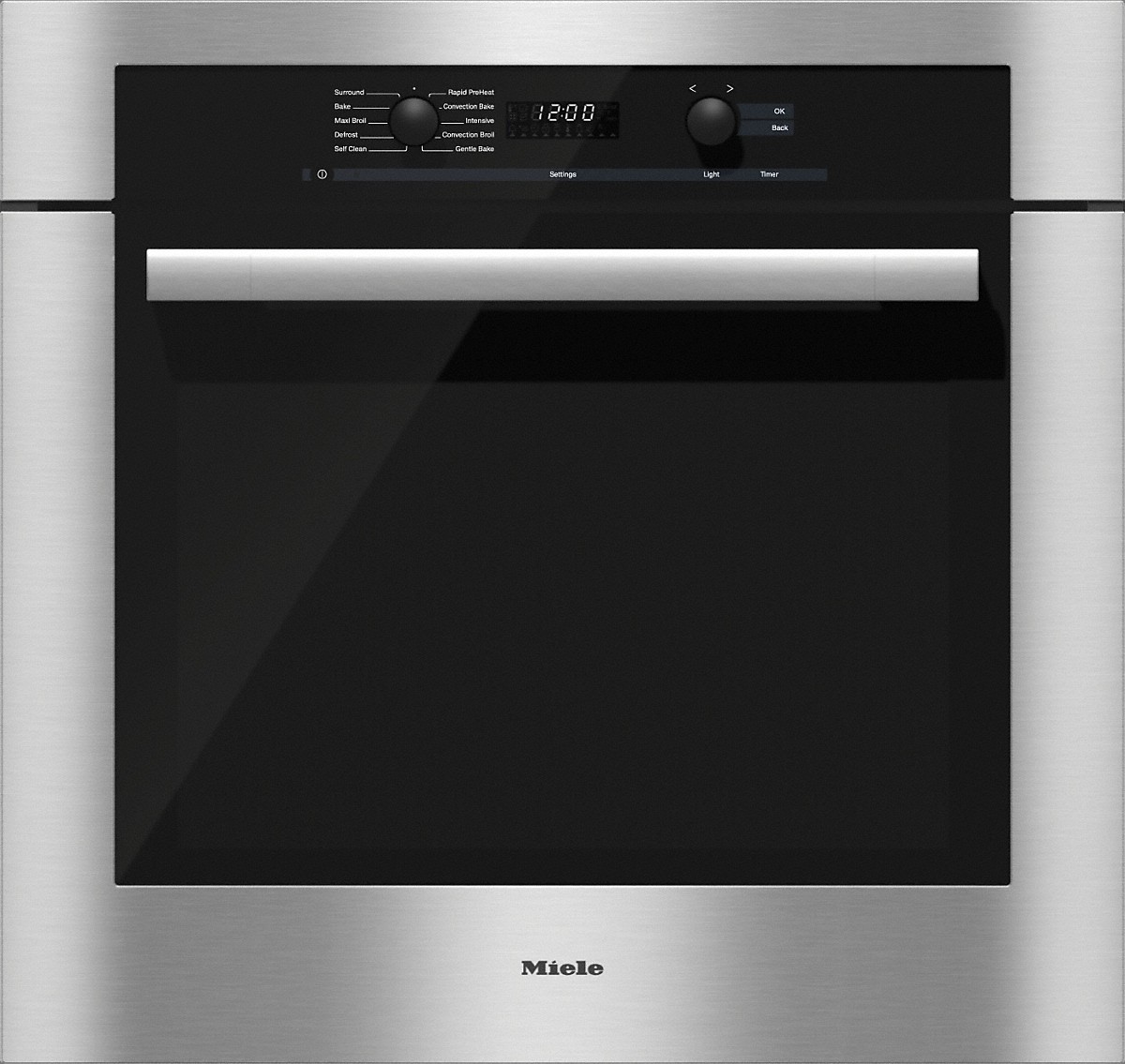 Miele ContourLine 30" Electric Single Convection Oven Built In-Clean Touch Steel