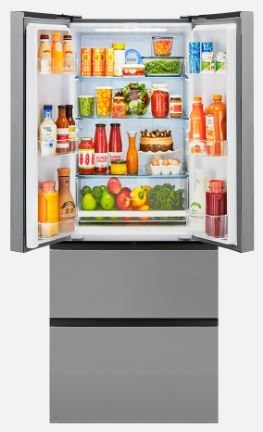 Haier 15 Cu. Ft. Glass French Door Refrigerator-Stainless Steel 1