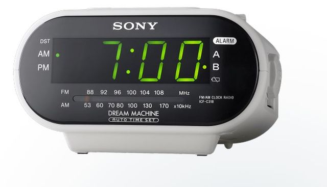 Sony AM/FM Clock Radio-White