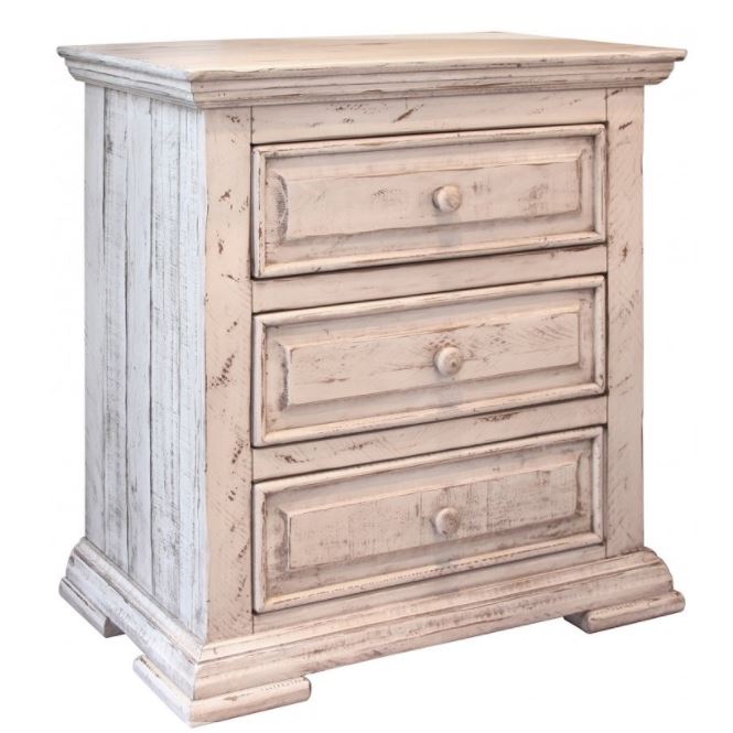 distressed white night stand