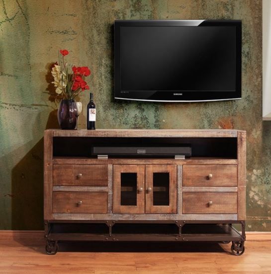 International Furniture Direct Urban Gold 62" Stackable TV Stand-1