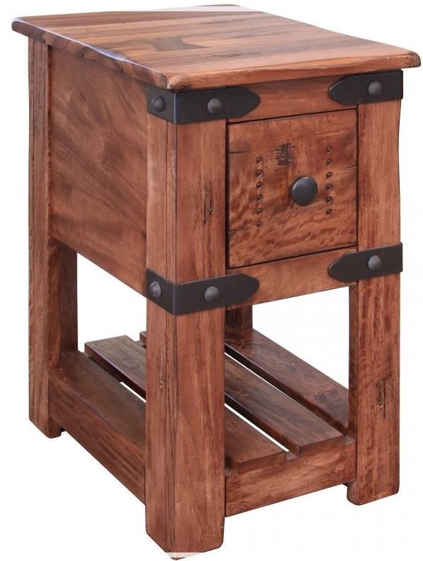 International Furniture Direct Parota II Brown Chairside Table-0