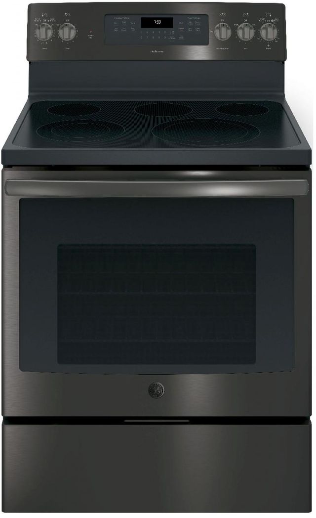 GE ® Adora Series 30" Free-Standing Electric Convection Range-Black Stainlesss