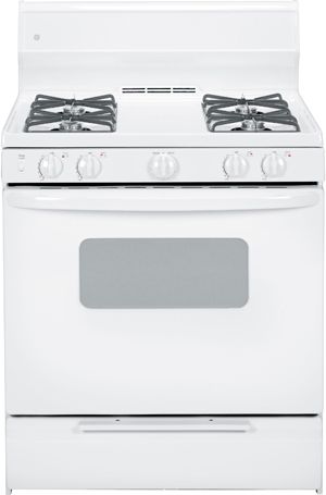 30" Gas Range with 4 Open Burners, 4.8 cu ft. Manual Clean Oven, Upfront Controls, Broiler Drawer and ADA Compliant: White