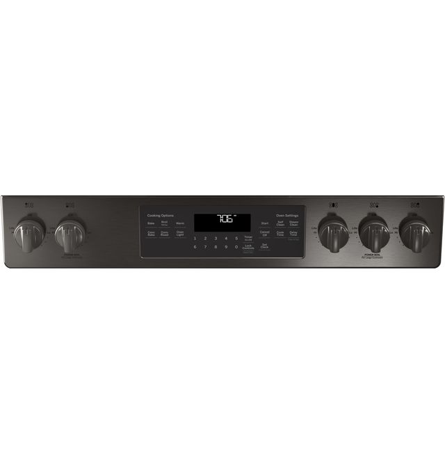 GE® 30" Slide In Convection Gas Range-Black Stainless 3