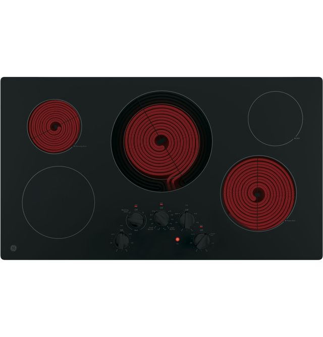 GE® 36" Black Built In Electric Cooktop-1