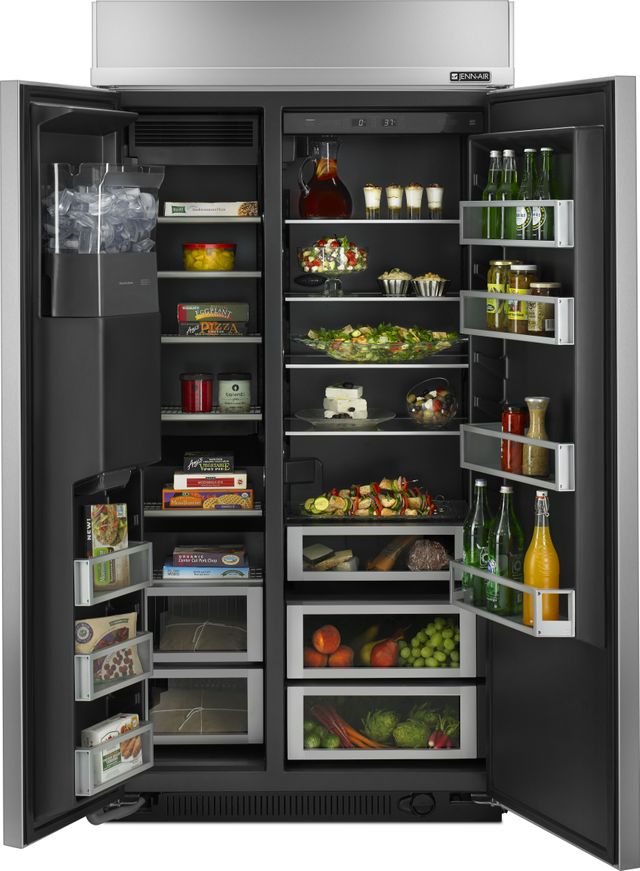 JennAir® 25.0 Cu. Ft. Stainless Steel Built-In Side-By-Side Refrigerator-JS42PPDUDE-1