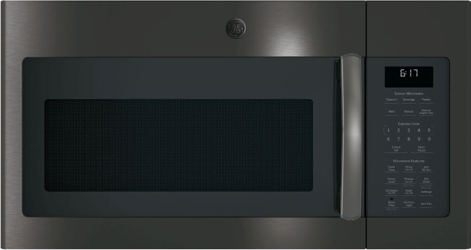 GE® 1.7 Cu. Ft. Black Stainless Steel Over The Range Sensor Microwave