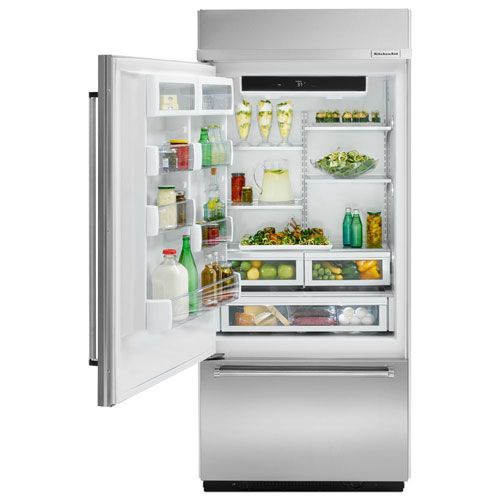 KitchenAid® 20.9 Cu. Ft. Panel Ready Built In Bottom Freezer Refrigerator 2