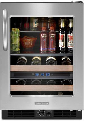 KitchenAid® Architect® Series II 5.1 Cu. Ft. Black Stainless Steel Wine Cooler