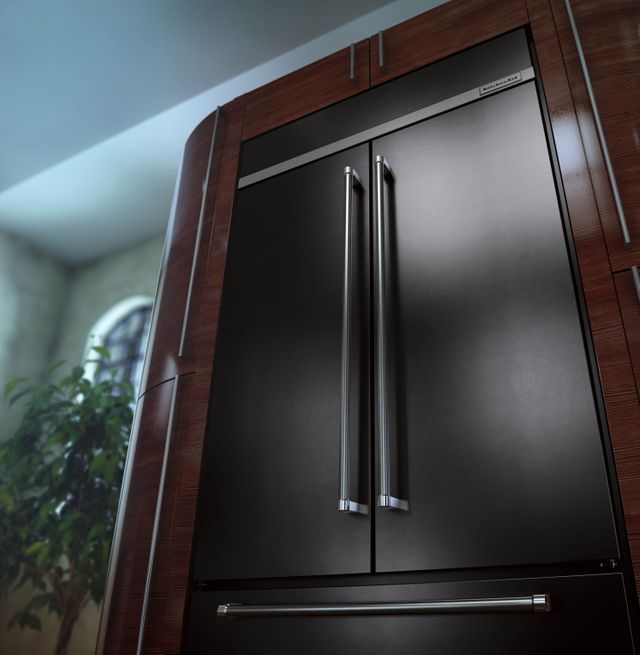 KitchenAid® 24.2 Cu. Ft. Black Stainless Steel with PrintShield™ Finish Built In French Door Refrigerator 3